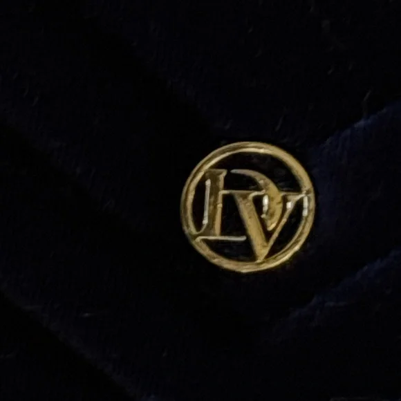 LaDiva Navy Velvet Shoulder Bag with Gold Chain crossbody - Picture 11 of 11